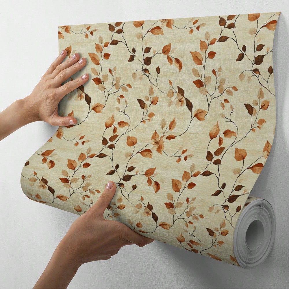 Papel de Parede Floral Autocolante Lavável Moderno